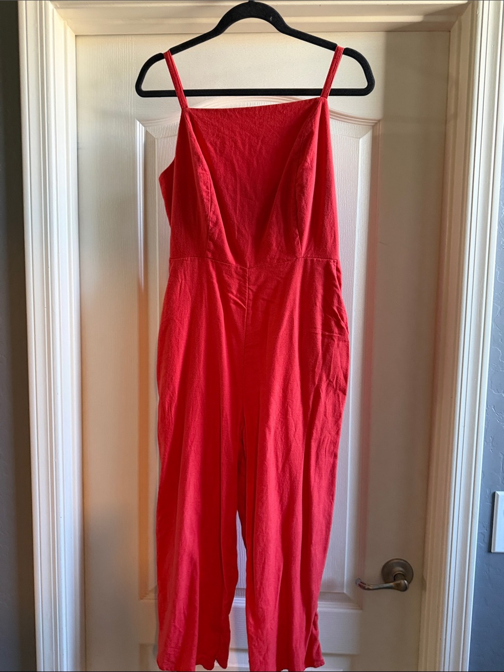Red Women's Wide-Leg Jumpsuit